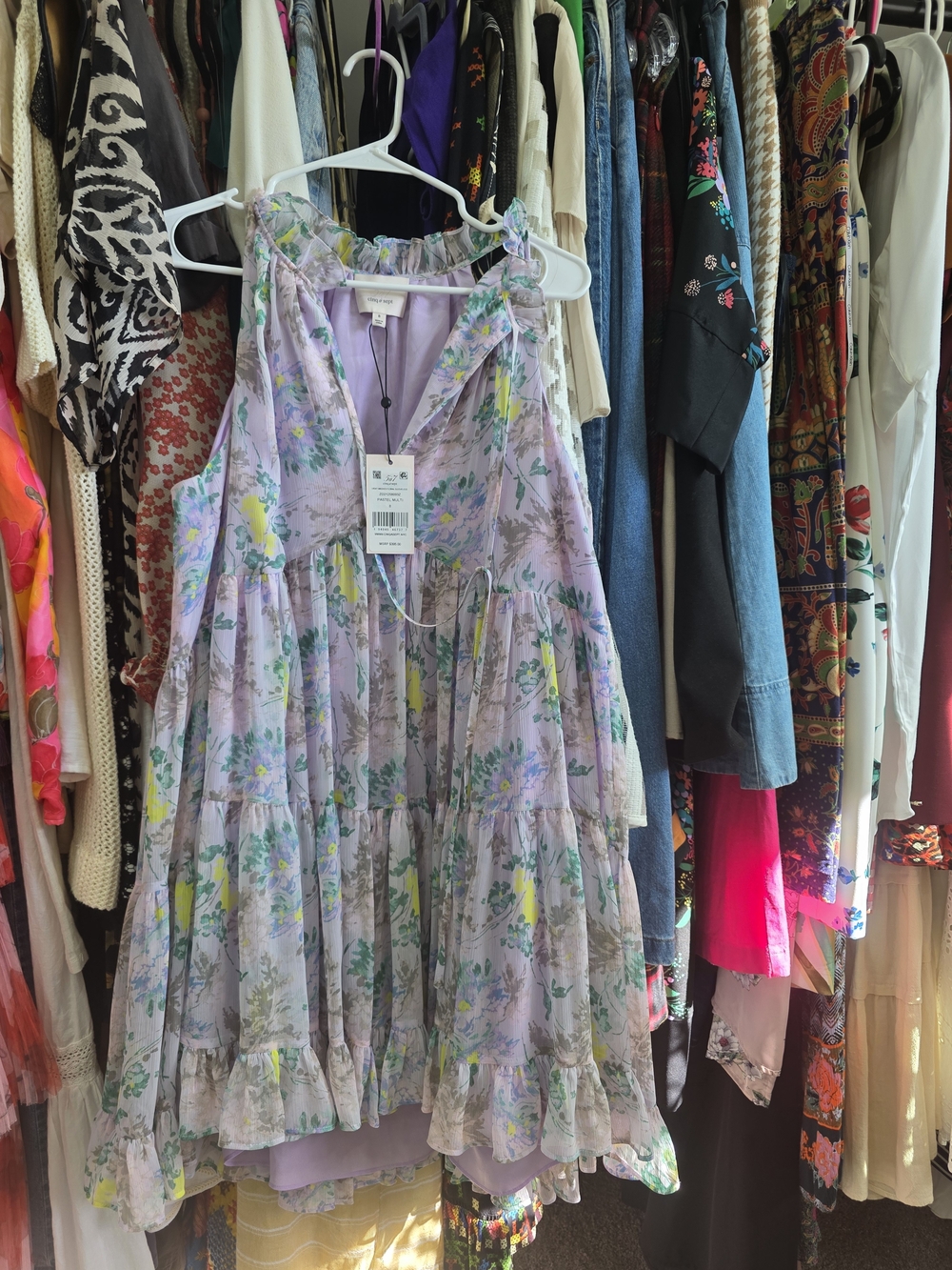 Cinq à Sept Phyllis Sleeveless Tiered Mini Floral Dress NWT Sz 8